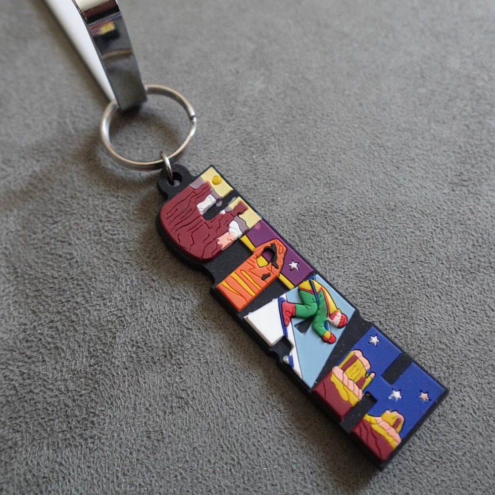 Utah Keychain Rubber Mountain Ski Redrock Novelty Route 66